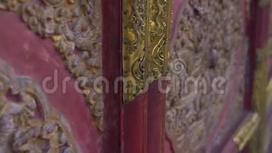 紫禁城内门的特写镜头——中国古代宫殿`皇帝